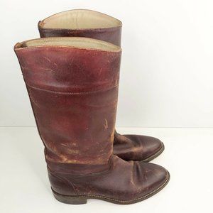 Frye Women’s Sz 10.5D Brown Tall Leather 2445W Distressed Western Boots
